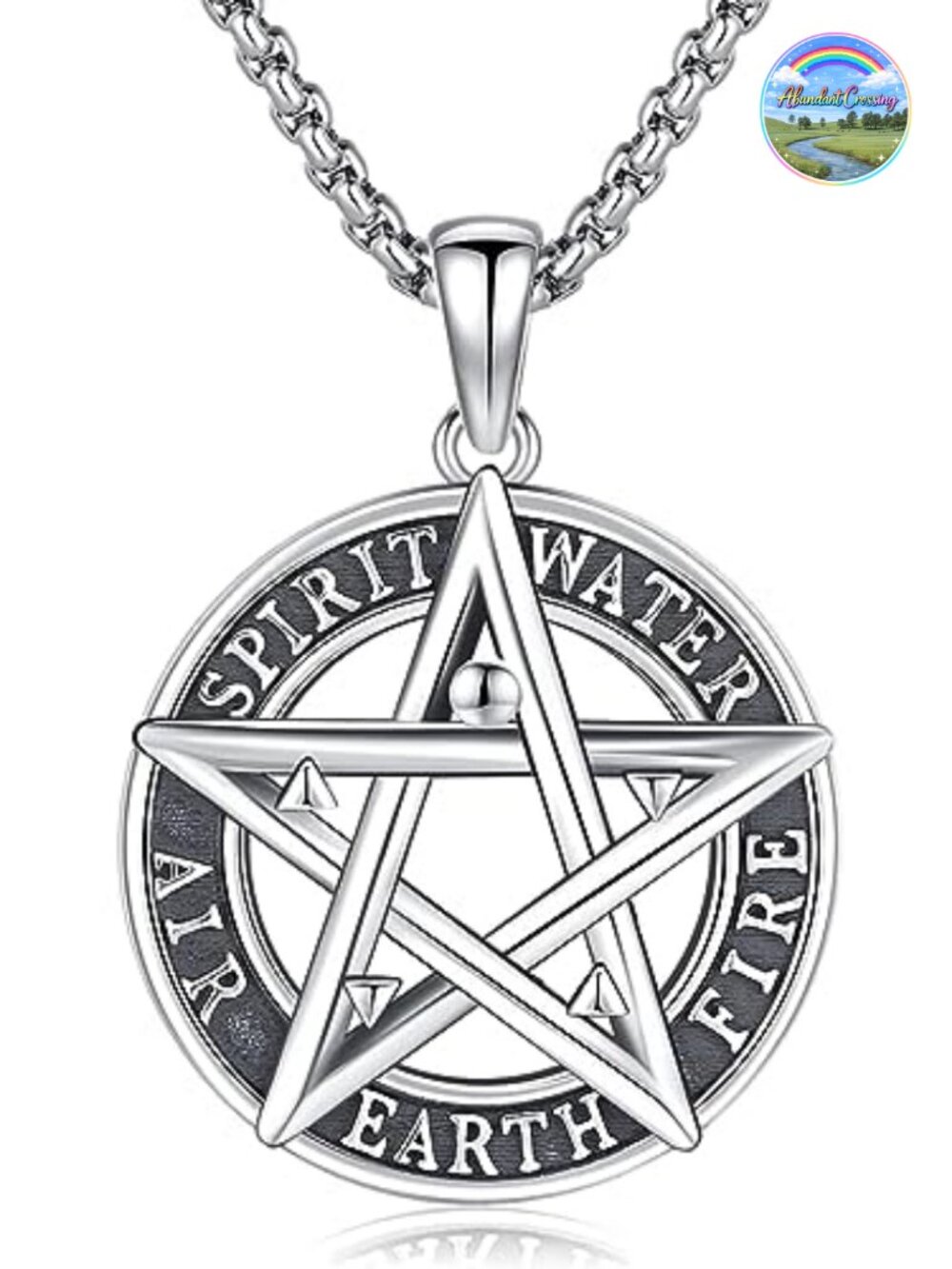 925 Sterling Silver Pentagram Necklace Wiccan Pagan Amulet
